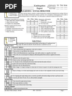 Kindergarten Report Card