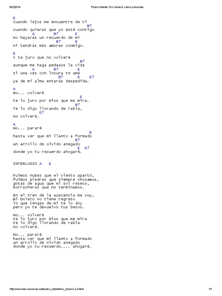 Volveré Letra Y Acordes , VOLVER VOLVER ACORDES por Vicente Fernández ...