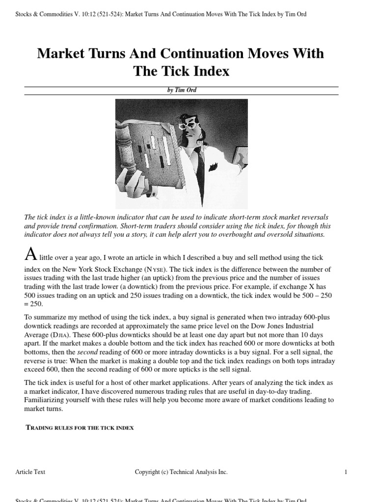 Market Turns and Continuation Moves With The Tick Index: by Tim Ord ...