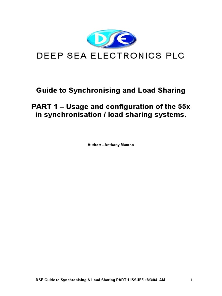 Guide To Sync and Load Share Part 1 | PDF | Mains Electricity | Switch