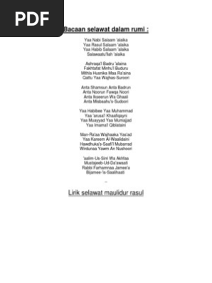 Bacaan Selawat Dalam Rumi