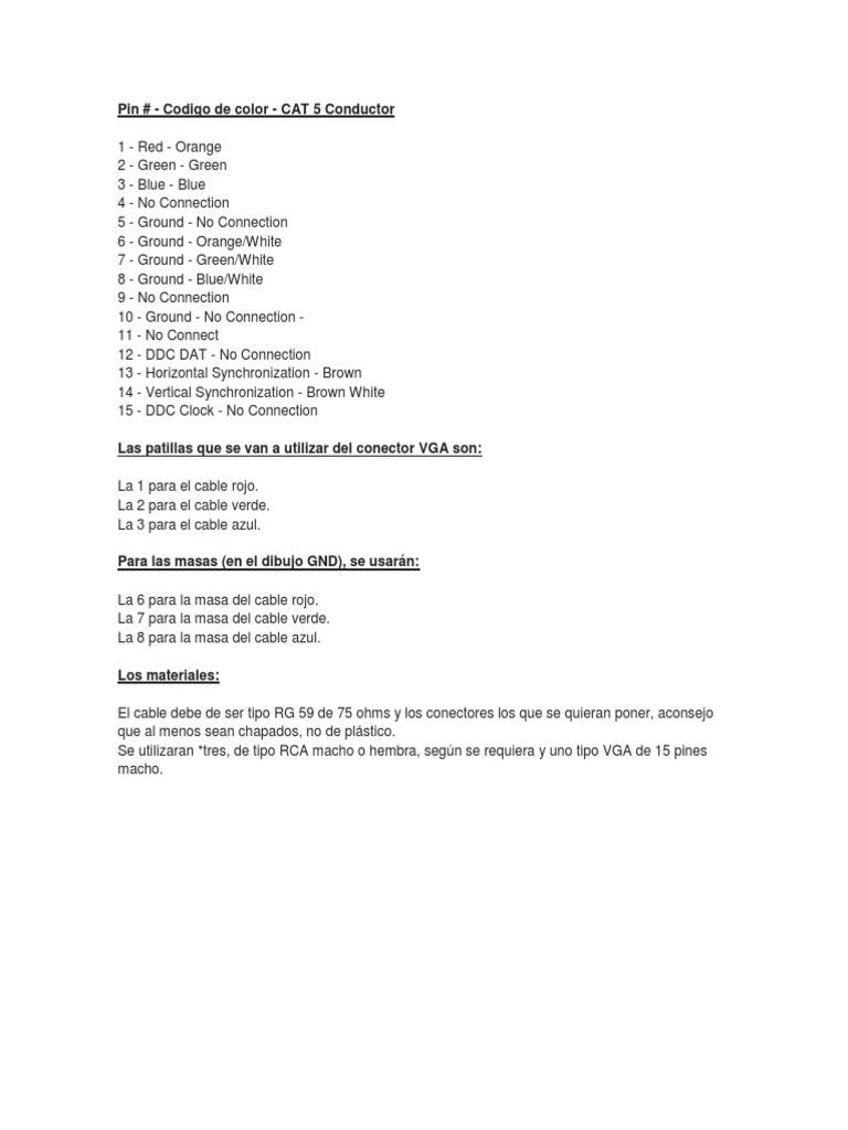 Vga To Rca Cable Diagram PDF