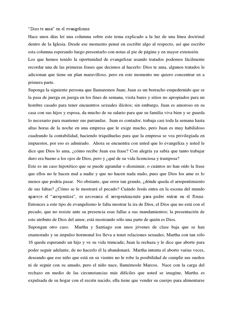Dios Te Ama | PDF | Evangelios | Evangelización