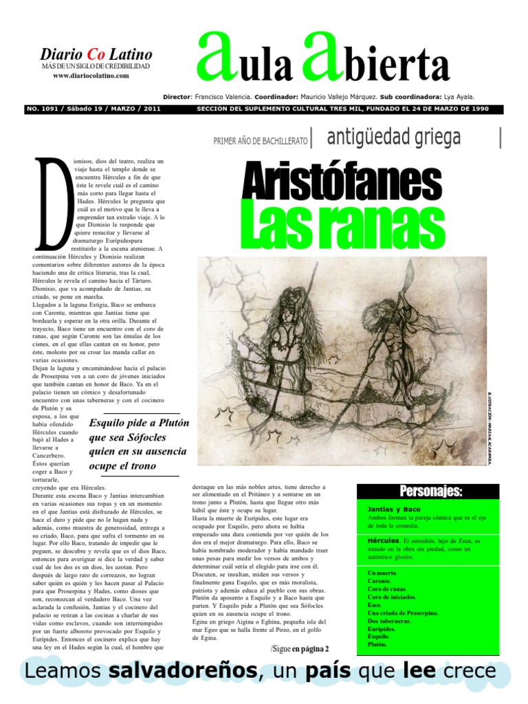 Aristofanes Las Ranas | PDF | Gramática | Lingüística
