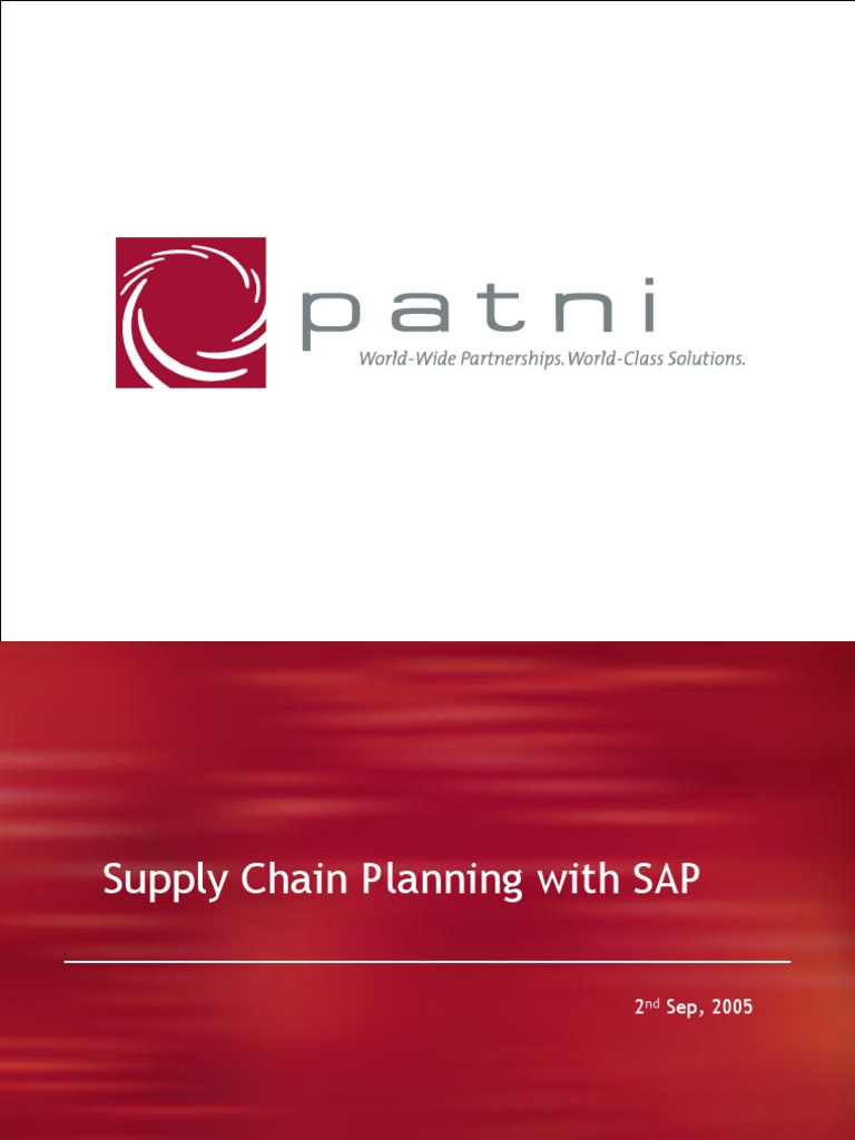 SAP Supply Chain Planning Overview | PDF | Supply Chain | Inventory