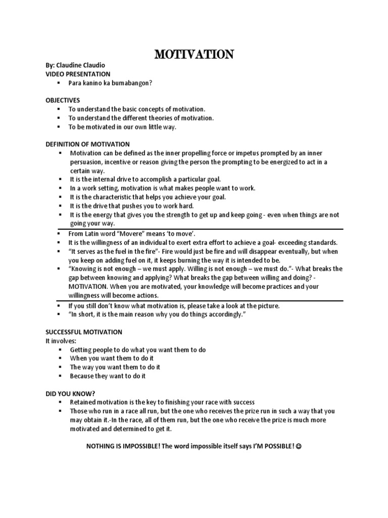Understanding Motivation Theories | PDF | Goal Setting | Motivation
