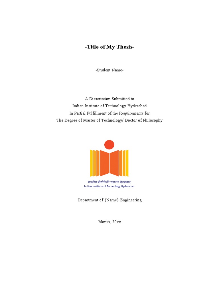 IIT Hyderabad Thesis Template | PDF | Thesis | Citation