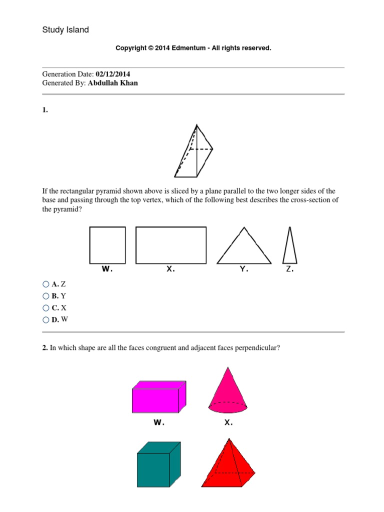 Study Island Pdf Rectangle Euclidean Plane Geometry