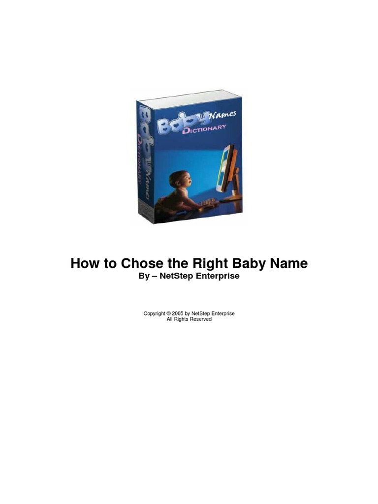 Baby Name Dictionary E Books
