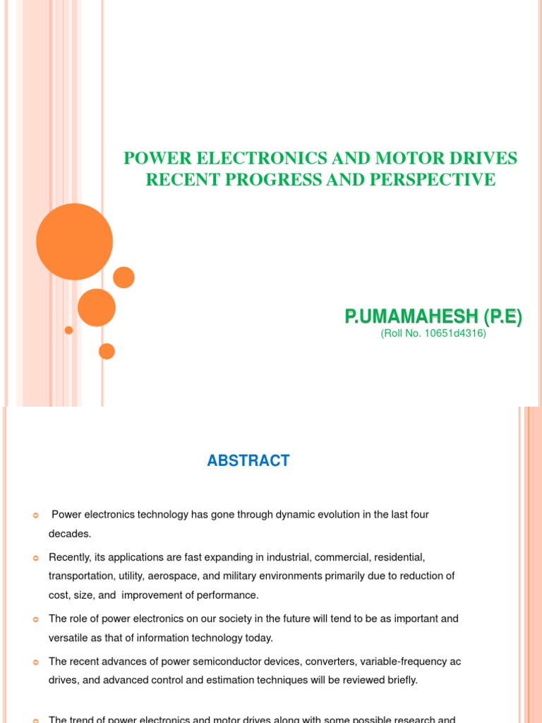 Power Electronics and Motor Drives Recent Progress and Perspective
