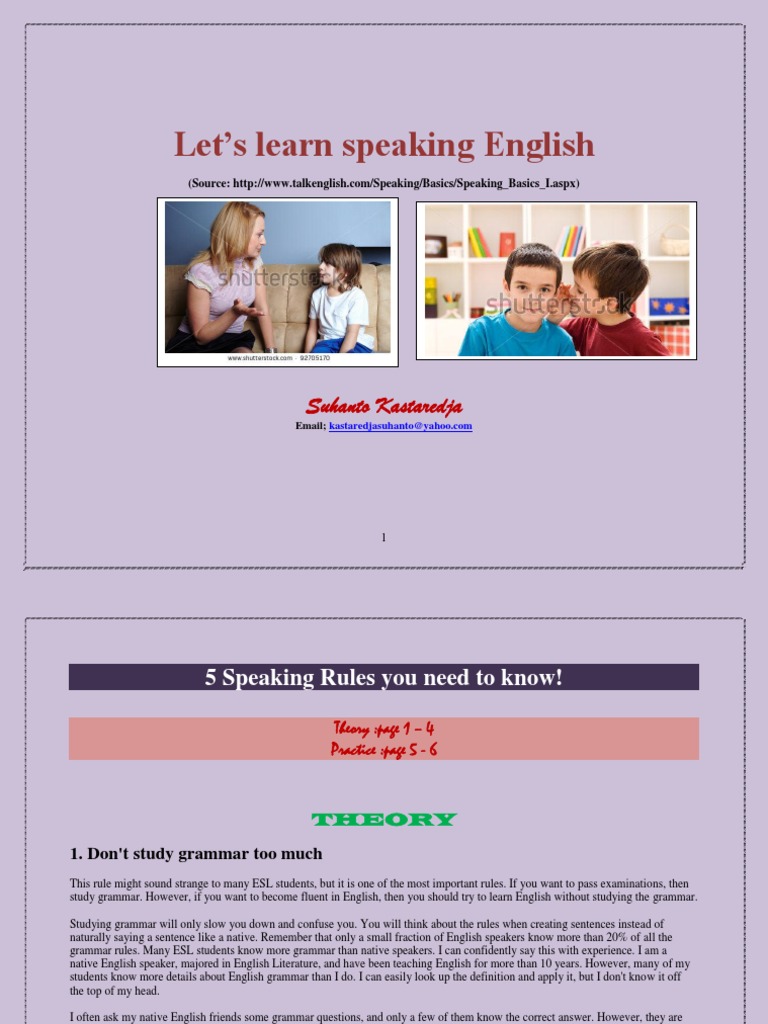 Let S Learn Speaking English Pdf Verb Phrase