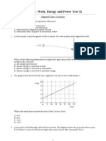 Work Energy Power Test #2 Review