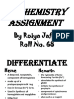 Biochemistry Assignment: by Roiya Jaferi Roll No. 68