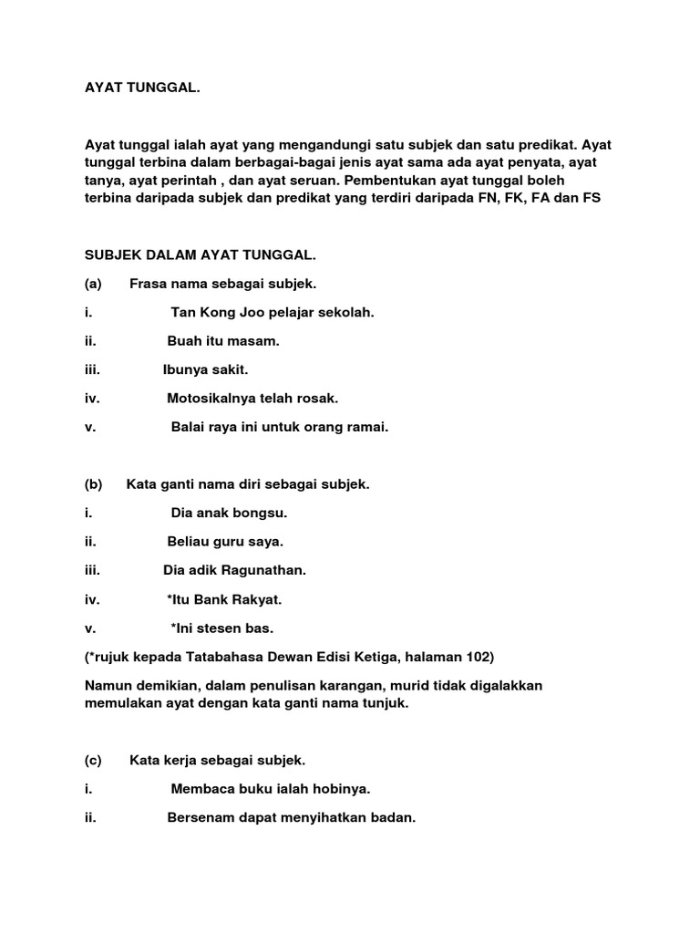 Ayat Tunggal Pdf