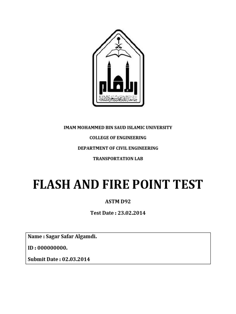 Flash and Fire Point Testing of Asphalt | PDF | Physical Chemistry ...