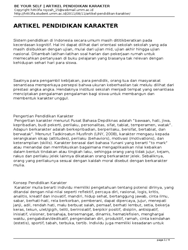 Artikel Pendidikan Karakter Pdf