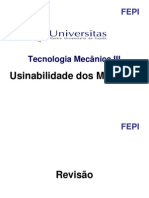 Usinabilidade dos materiais