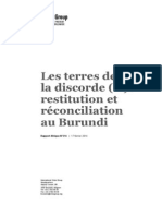 Les Terres de La Discorde (II) : Restitution Et Réconciliation Au Burundi