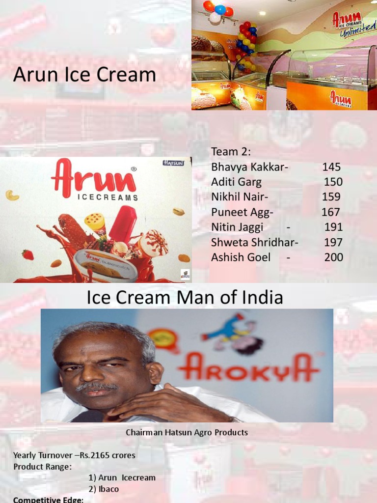 arun ice cream business plan