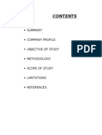 Summary - Company Profile - Objective of Study
