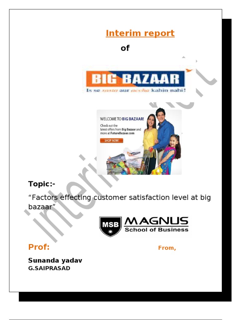 Customer Satisfaction Factors at Big Bazaar | PDF | Survey Methodology ...