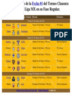 Tabla de Partidos de La Del Torneo Clausura 2014 de La Liga MX en Su Fase Regular