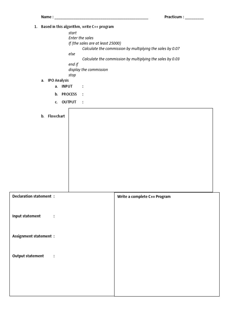 C++ If-Else Exercises with Solutions | PDF | Computers