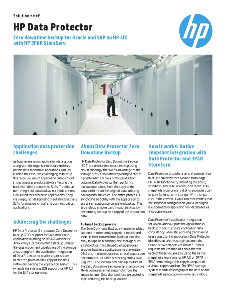 HP Data Protector Solution Brief Zero Downtime Backup For Oracle and ...