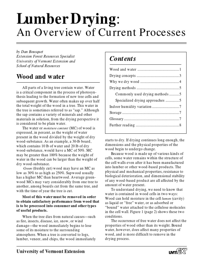 Lumber Drying: An Overview of Current Processes | PDF