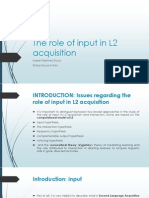 The Role of Input in L2 Acquisition 2