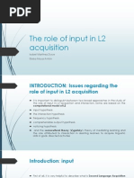 The Role of Input in L2 Acquisition 2