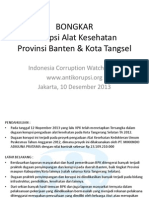 Korupsi Alkes Banten Dan Tangsel - ICW - 10des2013
