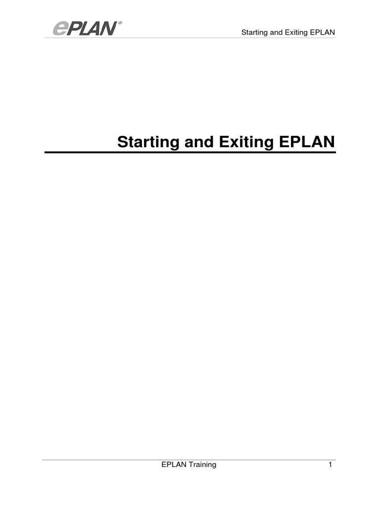 EPLAN Starting and Exiting Guide | PDF | Business | Computers