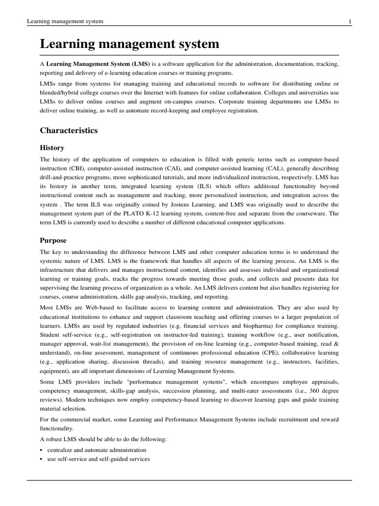 Learning Management System | PDF | Educational Technology | Teaching
