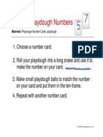 Playdough Numbers: Materials: Playdough Number Cards, Playdough