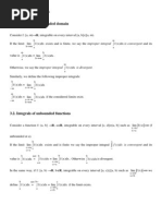 Improper Integrals: 3.1. Integrals On Unbounded Domain