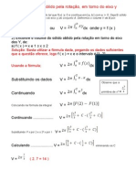 Volume de s Lido Pela Rota o Em Torno Dos y