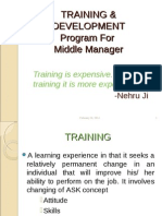 Training & Development Program For Middle Manager