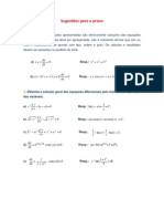 Sugestões para A Prova