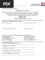 Lista de Exercicios n12