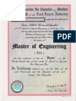 Master of Engineer Certificate