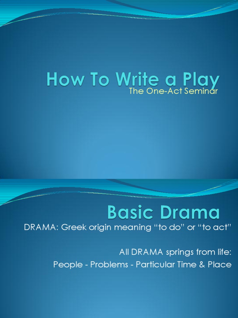 How To Write A Play PDF Plot (Narrative) Entertainment