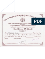 Open Gujarat Rapid Chess Tournament Certificate.
