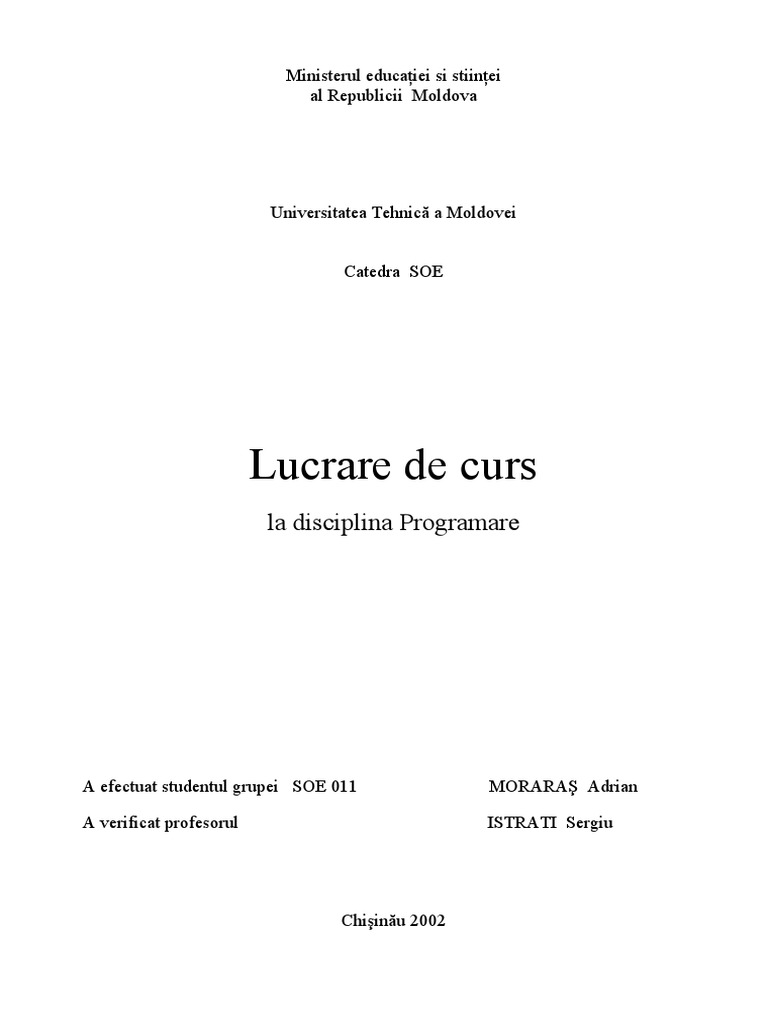 C++ Limbaj de Programare Manual | PDF