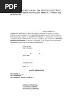 Modelo de Recurso Em Sentido Estrito
