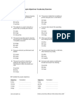 People Adjectives Vocabulary Exercise: Written by Bob Wilson ©robert Clifford Mcnair Wilson 2007