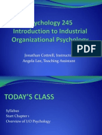 Lecture 1 Overview of IO Psychology