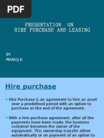 Download Presentation on Hire Purchase and Leasing by manoj SN20950164 doc pdf