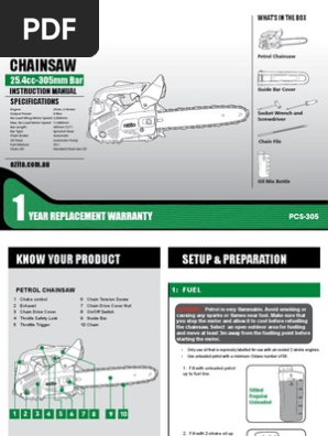 Ozito Chainsaw PCS 305 Manual ED5 Online