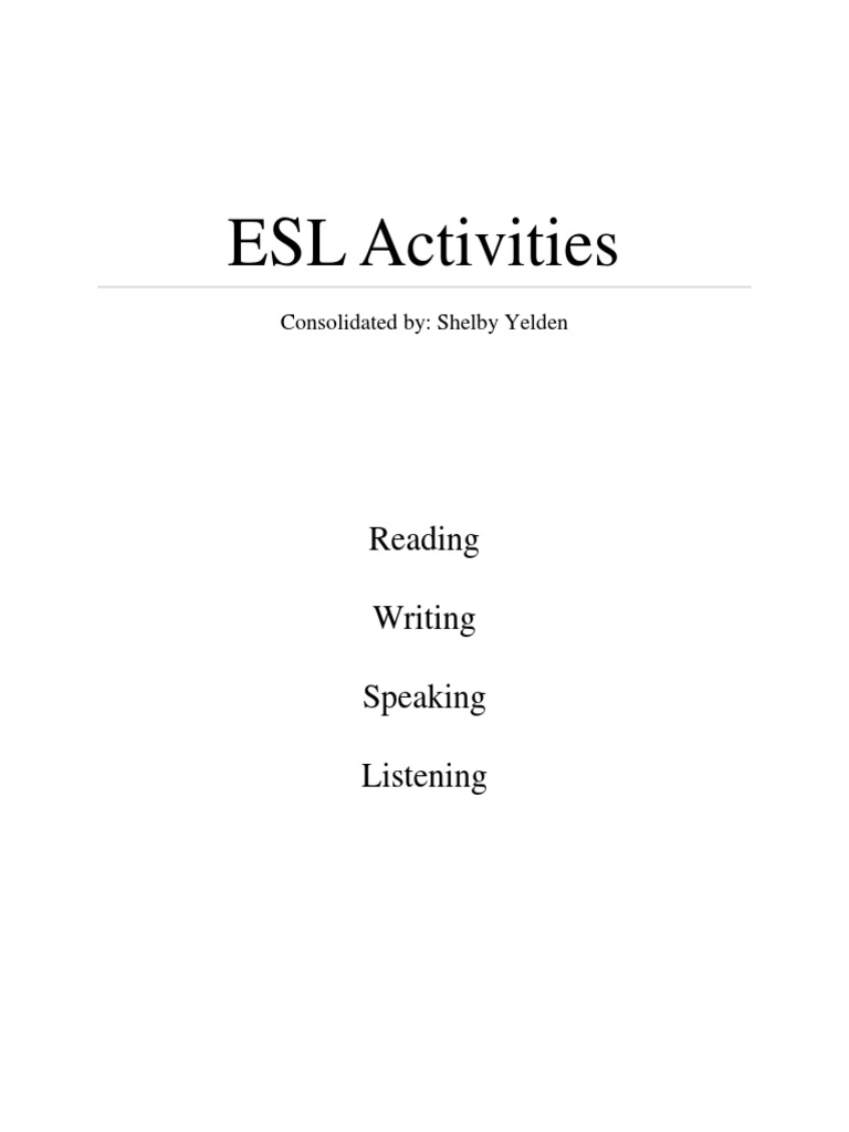 Engaging ESL Listening Activities | PDF | Reading Comprehension ...